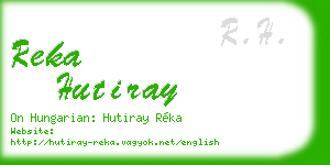 reka hutiray business card