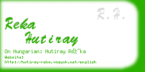 reka hutiray business card